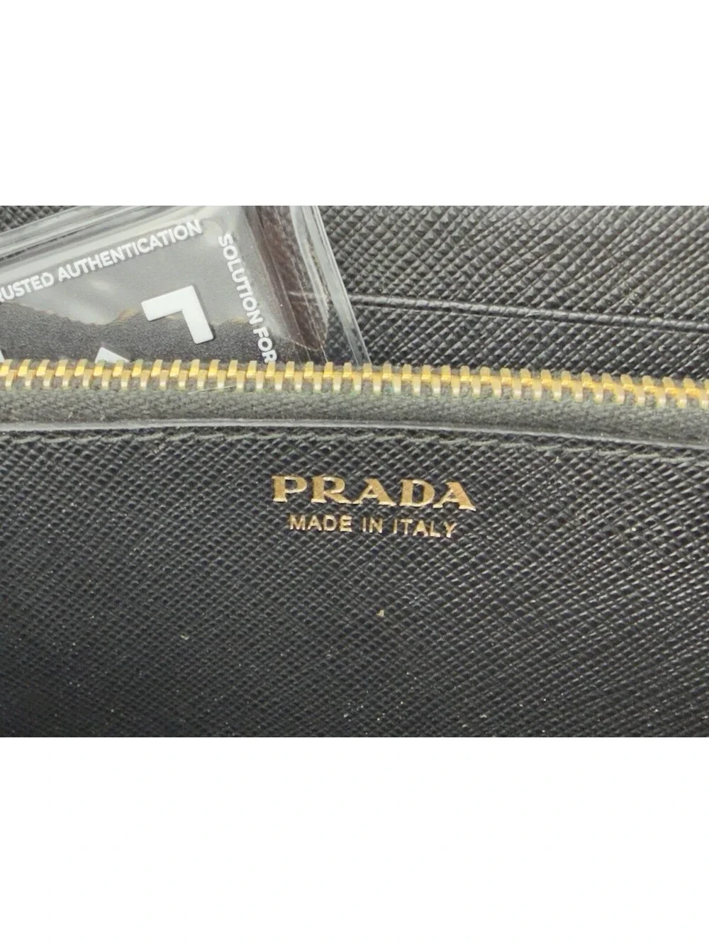 Authentic PRADA Black Saffiano Leather Zip Around Travel Organizer Long Wallet